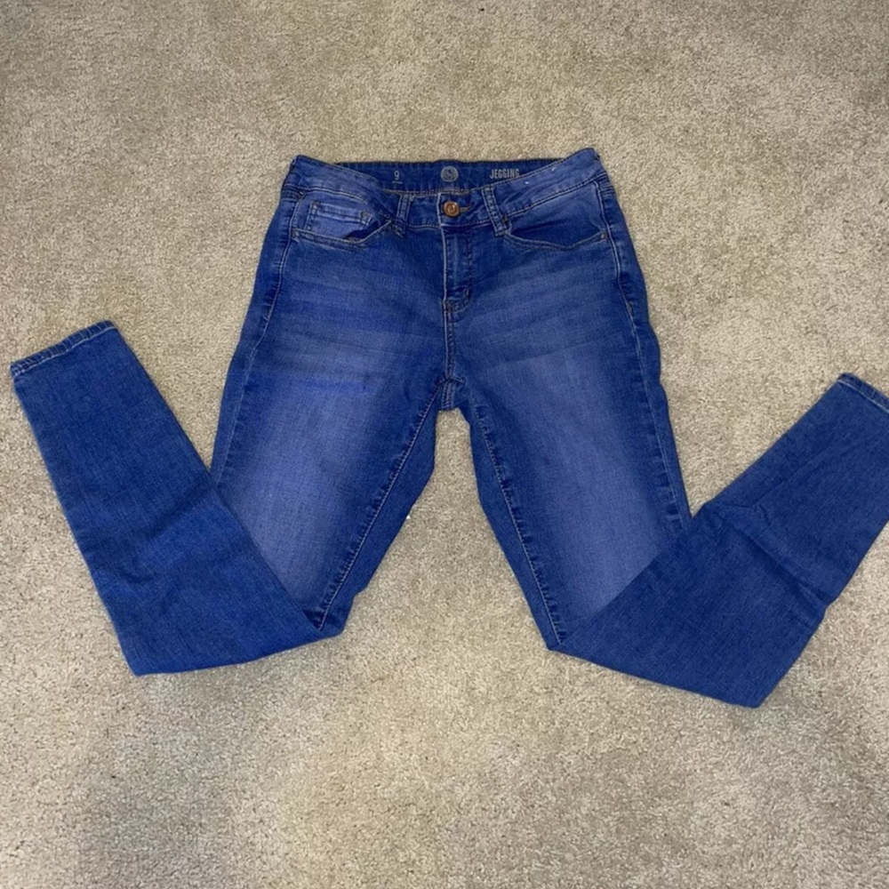 skinny blue jeggings. Size9